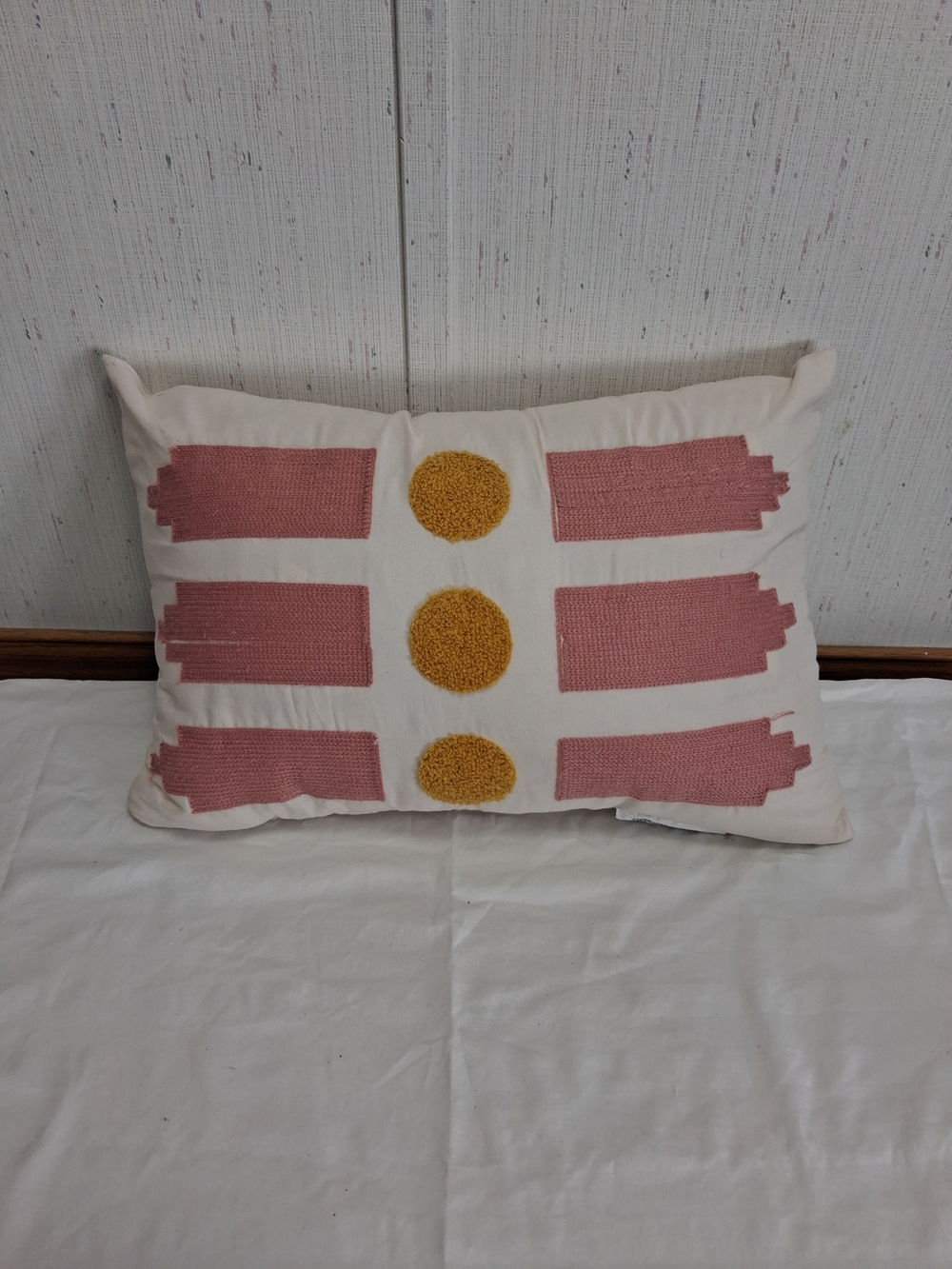 Pink And Yellow Geometric Rectangle Throw Pillow Excellent Condition